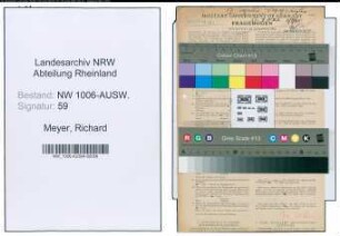 Entnazifizierung Richard Meyer , geb. 21.06.1907 (Zollsekretaer)