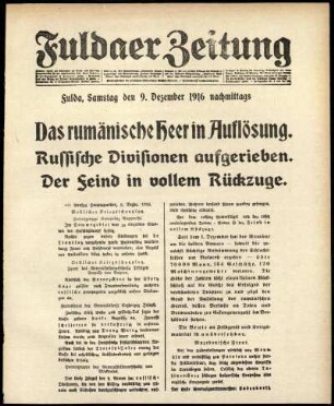 Ausgabe vom Samstag, den 09. Dezember 1916.