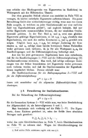 § 3. Formulierung der Oszillationstheoreme.