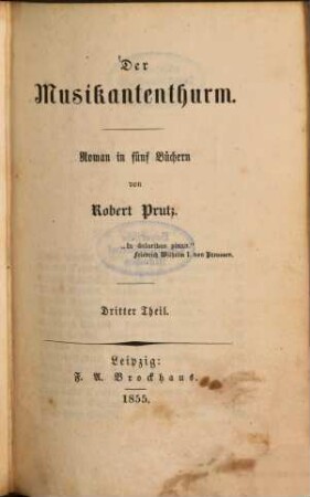 Der Musikantenthurm : Roman in fünf Büchern, 3