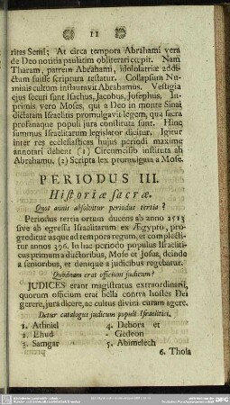 Periodus III. Historiae Sacrae