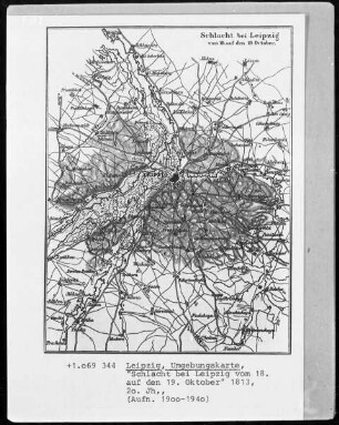Leipzig, Umgebskarte, Schlacht bei Leipzig vom 18. auf den 19. Oktober 1813