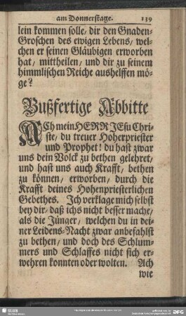 Bußfertige Abbitte am Donnerstage