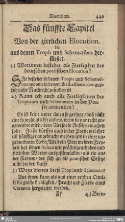 Das fünffte Capitel Von der zierlichen Elocution