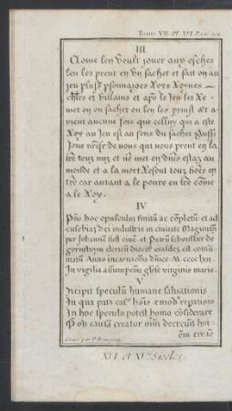 Tafel XVI.: XVI. et XVe. Siecles.