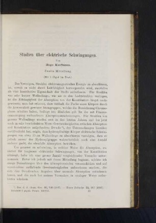 Studien über elektrische Schwingungen.