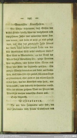 Venerische Krankheiten - Vorstädte