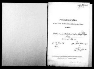 Weyr, Rudolf Emanuel - Bildhauer und Medailleur 1896 - Januar - 22