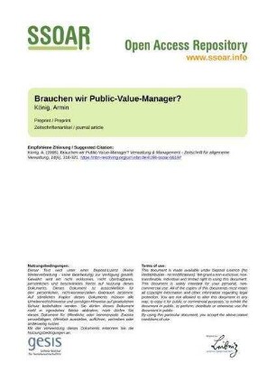 Brauchen wir Public-Value-Manager?