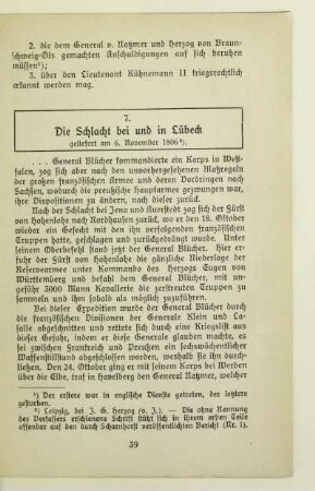 7. Die Schlacht bei und in Lübeck, geliefert am 6. November 1806