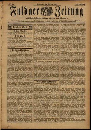 Zweite Ausgabe vom Samstag, den 29. Mai 1897.