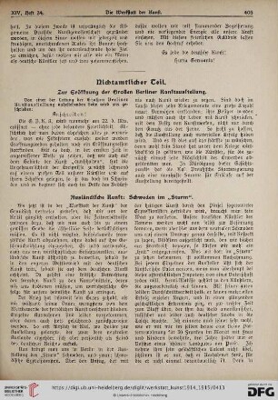 Zur Eröffnung der Großen Berliner Kunstausstellung
