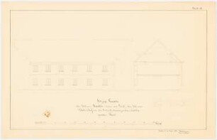 Schloss Rauden: Aufriss, Schnitt Parkfassade, Maßstabsleiste