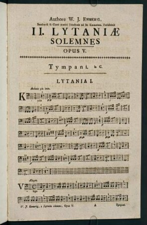 1-4, II. Lytaniae Solemnes. Opus V. Tympani.