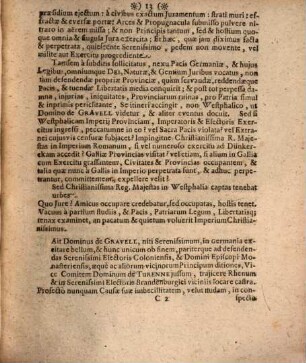 Responsio Legationis Electoralis Brandenburgicae Ad Christianissimi Regis Plenipotentiarii Memorialia In Imperii Comitiis Exhibita : Anno M.DC.LXXIII.