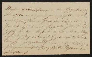 Notiz von der Hand Friedrich Johns (?) zu finanziellen Fragen