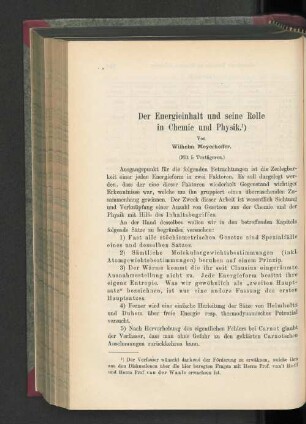 Der Energieinhalt und seine Rolle in Chemie und Physik.