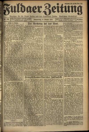 Ausgabe vom Donnerstag, den 13. Oktober 1927.