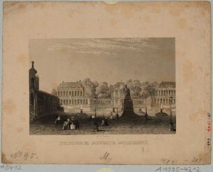 Das Denkmal König Friedrich August I. von Sachsen (der Gerechte, 1750-1827) im Zwinger in Dresden