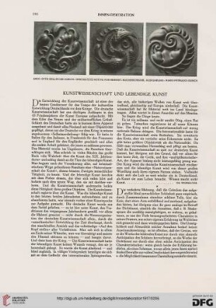 Kunstwissenschaft und lebendige Kunst