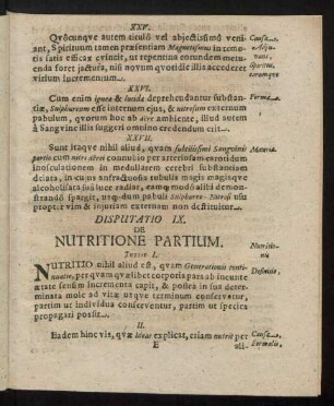 Disputatio IX. De Nutritione Partium.
