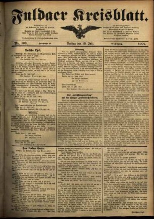 Ausgabe vom Freitag, den 19. Juli 1907.