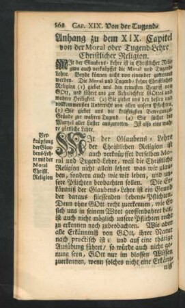 Anhang zu dem XIX. Capitel von der Moral oder Tugend-Lehre Christlicher Religion.