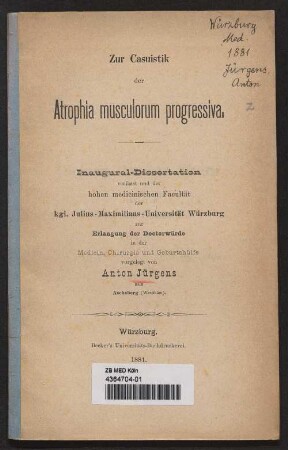 Zur Casuistik der Atrophia musculorum progressiva