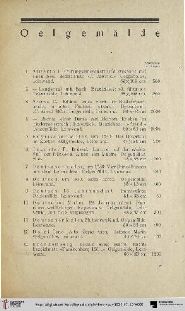Oelgemälde (Nr. 1-103)