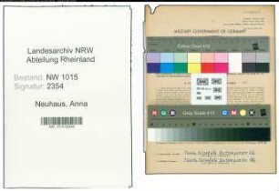 Entnazifizierung Anna Neuhaus , geb. 02.03.1880 (Drogistin)