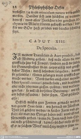 CAPUT XIII. De Speculis.