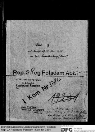 Haushaltsplan der Stadt Brandenburg (Havel) für das Rechnungsjahr 1928-1929
