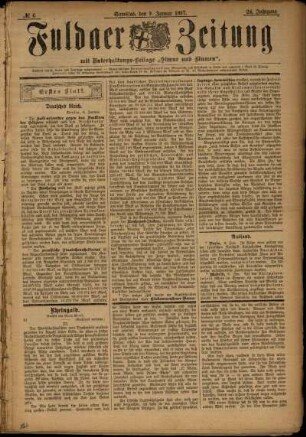 Erste Ausgabe vom Samstag, den 09. Januar 1897.