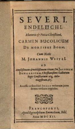 Carmen bucolicum de Mortibus Boum