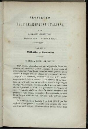 Famiglia Degli Oribatini.