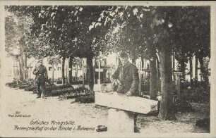 Östliches Kriegsbild. Heldenfriedhof an der Kirche i. Kalwaria