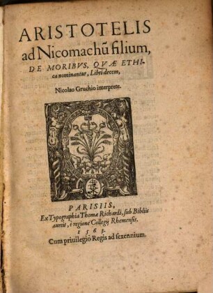 Ad Nicomachum filium de moribus, qui Ethica nominantur, libri 10