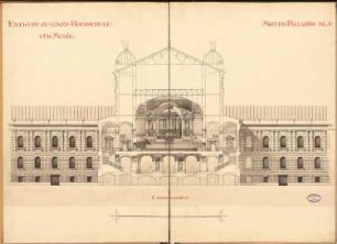 Hochschule für Musik, Berlin Schinkelwettbewerb 1890: Längsschnitt