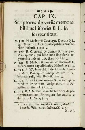 Cap. IX. Scriptores de variis memorabilibus historiæ B. L. inservientibus