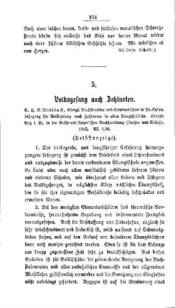 Volksgesang nach Zahlnoten