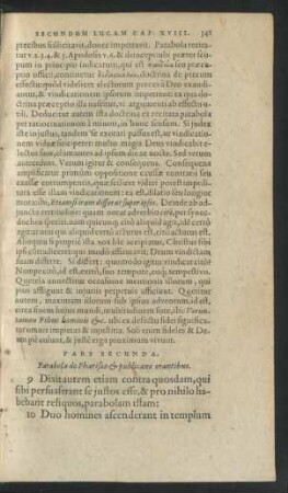 Pars Secunda. Parabola de Pharisaeo & publicano orantibus.