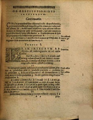 Theses Disputationis Duodecimae De Restitutionibus In Integrum In Genere; Item In Specie De Eo Quod metus causa, & de dolo malo : Ex textibus ff. & C.