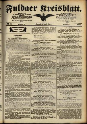 Zweite Ausgabe vom Samstag, den 09. April 1910.