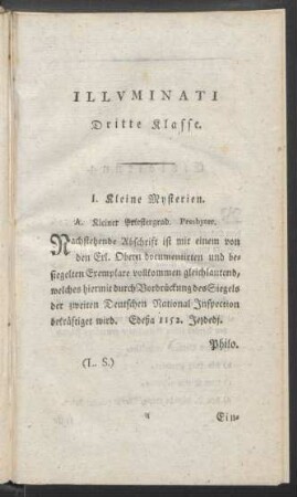 Illuminati Dritte Klasse