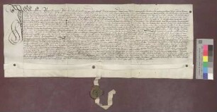 Georig Grächer von Wiechs reversiert gegenüber Hans Kaspar von Jestetten, Komtur zu Beuggen, über seine Belehnung mit genannten Gütern zu Wiechs und Enningen gegen einen jährlichen Erblehnzins von 1 Viernzel Dinkel und 1/2 Viernzel Hafer.