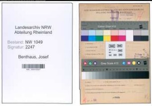 Entnazifizierung Josef Benthaus , geb. 08.02.1912 (Arzt)