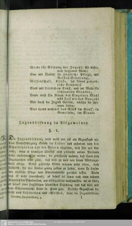 Jugendbildung im Allgemeinen