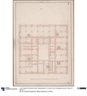 Berlin. Bauakademie. Grundriss des Kellergeschosses