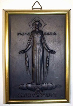 Kohlekeramikplakette "St. Barbara"