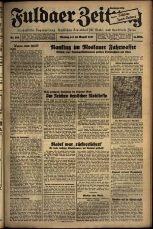 Ausgabe vom Montag, den 30. August 1937.